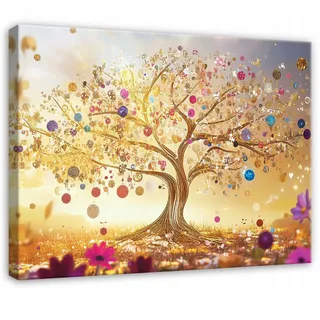 LEINWAND BILDER Abstrakt Baum Bunt Modern Wohnzimmer 120x80