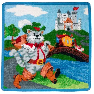 Feiler gestiefelterkat00480205, Seiftuch, Gestiefelter Kater, 25 x 25 cm, Jeans blau