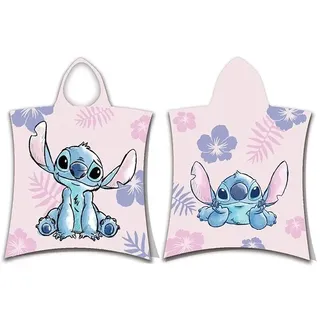 Lilo & Stich Kapuzen Handtuch Poncho Kinder Pool Schwimmen Pink Badezeit Strand