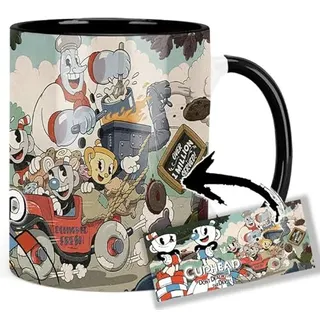 Cuphead Tasse Innen & Henkel Schwarz Keramikbecher Mug