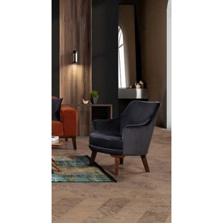 JVmoebel Sessel, Wohnzimmer 1 Sitz Sessel Stoff Polyester Stil Modernes Design schwarz