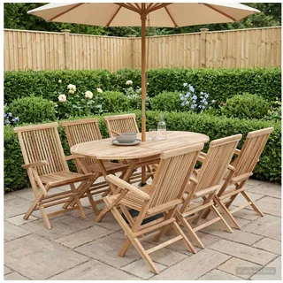 vidaXL Gartenmöbel Set 7 Stk. Loungeset braun