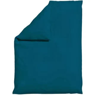 schlafgut Woven Satin Uni Petrol 155 x 220 cm