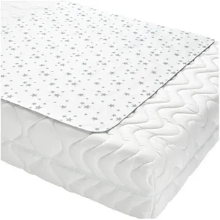 PFLEGE POINT Wickelauflage PFLEGE POINT® Mehrwegunterlage Betteinlage STARS 50 x 70 cm grau
