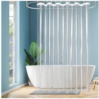 EurCross Duschvorhang Transparenter Duschvorhang 180x200 Wasserdicht Antischimmel mit beige