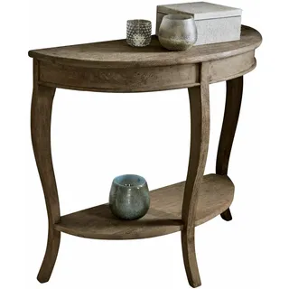 Loberon Konsole Crowley, natürlich schöne Maserung, schwungvoll geformt, nostalgische Eleganz, Konsolentisch, Mangoholz, braun