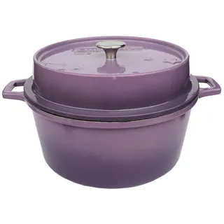 Grillfürst Bratentopf Grillfürst emaillierter Dutch Oven ohne Füsse DO6 - lila