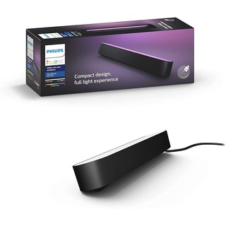 Philips Hue White & Color Ambiance Play Lightbar Basis-Set (500 lm), dimmbare LED-Lightbar für das Hue Lichtsystem mit 16 Mio. Farben, smarte Lichtsteuerung über Sprache oder App, schwarz