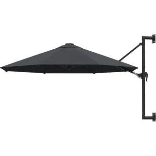 ShCuShan Sonnenschirm Wandmontage mit Metallmast 300 cm Wandhalterung Sonnenschirm Schirm Balkon Sonnenschirm Halterung Balkon Anthrazit