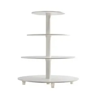 Tortenständer/Etagere mit Schrauben, 4 Ebenen, Kunststoff, Weiß