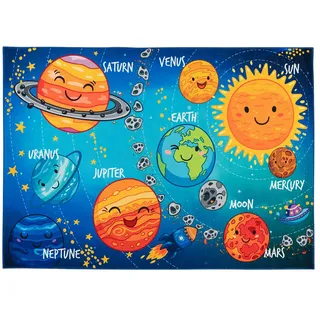 Kinderteppich  Solarsystem , mehrfarbig , Synthetische Fasern , Maße (cm): B: 80 H: 0,5