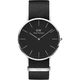 Daniel Wellington Classic Cornwall, Schwarz/Silber Uhr, 40mm, NATO, für Herren