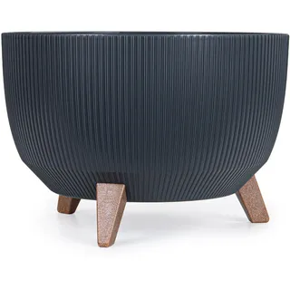 KONZEPT Blumentopf mit Füßen – großer Blumenkübel aus Kunststoff, runde Pflanzschale 40 cm – modern & wetterfest, für Innen und Außen