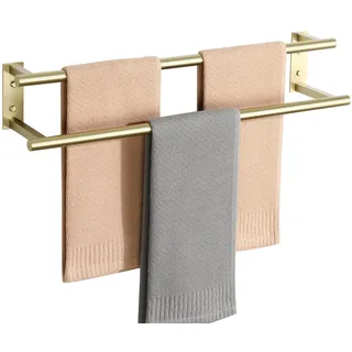 Mooche 60CM Handtuchhalter Wand,Doppelter Handtuchhalter Bohren Gold