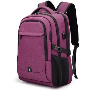 REDOM Laptoprucksack Laptop Rucksack Rucksäcke Schulrucksack Wasserbeständig Laptoptasche (Laptop Notebook Tasche Schule Uni Rucksack, mit USB-Lade-Anschluss, Anti-Diebstahl, Backpack mit Laptopfach), Herren Damen Jungen Teenager Freizeit Arbeit Business Reisen rosa