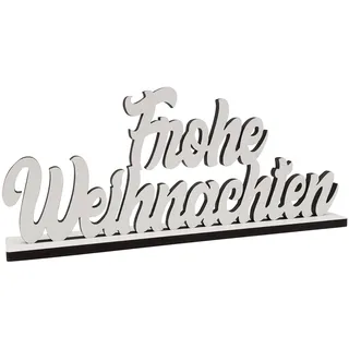 Melis Deko-Schriftzug Frohe Weihnachten – Weihnachten Weihnachts-deko aus Holz in weiß – 30cm