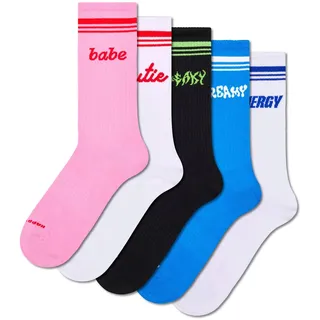 Happy Socks Bestickte Crew-Socken für Herren und Damen, 36-40 & 41-46 - 36-40
