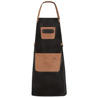 BLACK FOREST FOX Grillschürze ALPHA Büffel Leder Grillschürze BBQ Kochschürze Küchenschürze schwarz