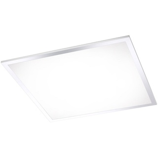 Paul Neuhaus Deckenleuchte FLAT, 1-flammig, B 45 x T 45 cm, Chrom, Anpassung der Farbtemperatur, Dimmfunktion, LED fest integriert, Neutralweiß, Warmweiß, LED Deckenlampe grau