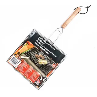Grill Fischbräter Fischgriller Grillwender Grillkorb Burger Gemüse Grillhalter