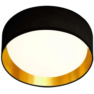 LED Decken Lampe Stahl Leuchte Fabric Weiß Schwarz Gold Schlaf Wohn Zimmer