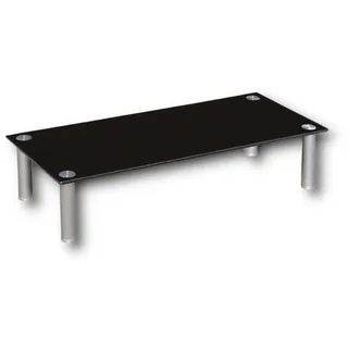 Euro Tische TV-Board TV-Rack Glas in 3 verschiedenen Größen & Farben - perfekt geeignet als Fernsehtisch oder Bildschirmständer, Schwarz-Glas - 100cm