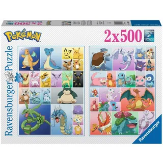 Ravensburger - Pokémon Puzzle für Erwachsene, 2 Puzzles mit 500 Teilen, Geschenkidee für Sie oder Ihn, Brettspiel, 49 x 36 cm