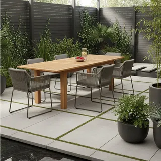 Merxx Comodoro Doppelausziehtisch 260 x 100 x 73 cm braun