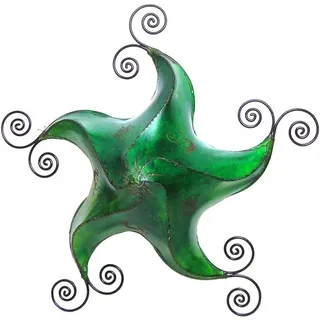 Orientalische Lampe Deckenleuchte Hängelampe marokkanische Deckenlampe Lederlampe STERN Gecko Star 70 cm, grün - Grün