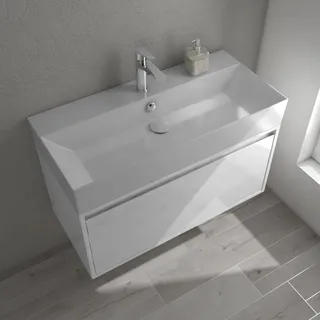 Megabad Pure 2.0 Waschtisch mit Unterschrank 90 cm mit 1 Auszug 21SF1201090IS, Badmöbel,