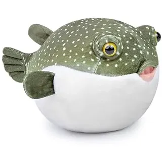 PuffPurrs Kugelfisch Plüschtier, Fisch Stofftier, Geschenk für Kinder, Fisch 7 Zoll grün, Spielzeug für Jungen und Mädchen, Babygeschenk, Cry Babies, Wohnkultur, Kuscheltier