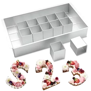 SilverChry Diy Zahlen Backform und Buchstaben, ZahlenBackform Kuche, Zahlen und Buchstaben Backform, Kuchenform Verstellbar Antihaft, Stollenform, Number Cake Backform, für Geburtstage, Hochzeiten, P