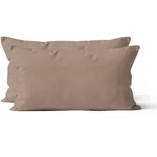 Devior 2er Set Kissenbezug Mikrofaser 40x80 cm, Nougat – Kissenhülle mit Reißverschluss, Kopfkissenbezüge, Polsterbezug für Dekokissen, Oeko-Tex Zertifiziert, Allergiker geeignet, Atmungsaktiv