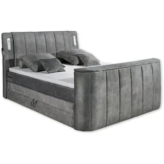 MID.YOU Boxspringbett 180 x 200 cm H2 Grau