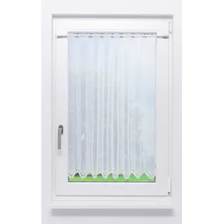 Lysel Bogenmuster Scheibengardine Ösen 120 x 120 cm Transparent/Weiß 1 St