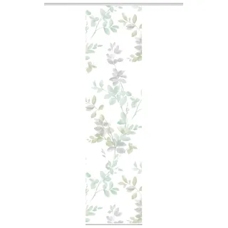 HOME WOHNIDEEN 084646 Schiebegardine ALYA, halbtransparent, Ranken-Motiv 245x60 cm, Farbe:Salbei, Größe:245 x 60 cm, Anzahl:1x
