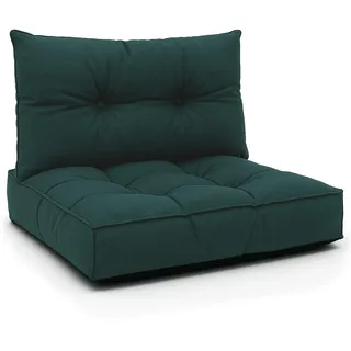 Polster für Gartenmöbel Set Sitzpolster 60x60 cm und Rückenkissen 40x60 cm - Lounge Kissen Outdoor Polster Balkon und Gartenmöbel-Kissen Loungekissen Gartenpolster Auflagen für Rattanmöbel Grün