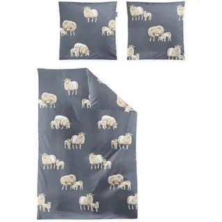 IRISETTE Panda Feinbiber Blau 155 x 220 cm + 80 x 80 cm