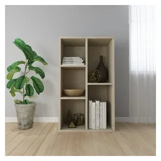 furnicato Bücherregal Sonoma-Eiche 50 x 25 x 80 cm aus Holzwerkstoff, 1-tlg., Regalwand mit 5 Fächern, nutzbar als Sideboard für das Wohnzimmer braun