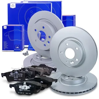 ATE Bremsenset inkl. Bremsscheiben vorne + hinten und Bremsbeläge vorne + | Kompatibel mit: FORD C-MAX, FOCUS C-MAX, FOCUS II, FOCUS II Cabriolet, FOCUS II Kasten/Kombi, FOCUS II Stufenheck