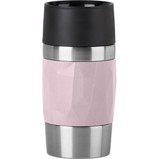 Emsa N21607 Travel Mug Compact Thermo-/Isolierbecher aus Edelstahl | 0,3 Liter | 3h heiß | 6h kalt | BPA-Frei | 100% dicht | auslaufsicher | spülmaschinengeeignet | 360°-Trinköffnung | Rosa
