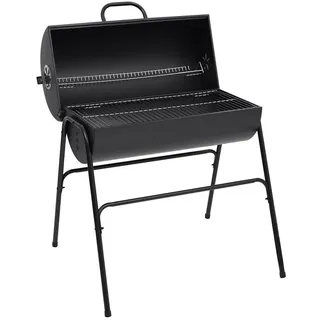 vidaXL Grill mit 2 Grillrosten Schwarz 80x95x90 cm Stahl