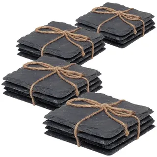 TS Exclusiv 16er Schiefer Untersetzer Set Tischdeko Raclette Pfännchen Schick 10 x 10 cm