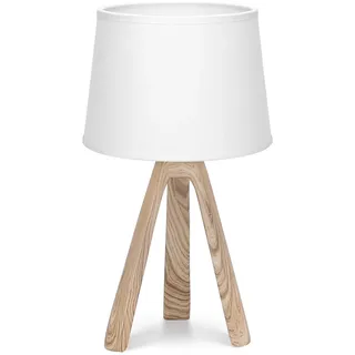 Aigostar Nachttischlampe aus Kunstharz im Vintage-Design, Tischlampe mit Stoffschirm, E14 Fassung, Kabelschalter, Tischleuchte für Schlafzimmer, Wohnzimmer, Geschenk - H31cm
