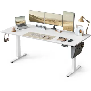 Songmics Höhenverstellbarer Schreibtisch 180 x 80 cm Wolkenweiß