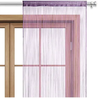 Wometo Fadenvorhang Stangendurchzug 90 x 245 cm Lila 1 St.