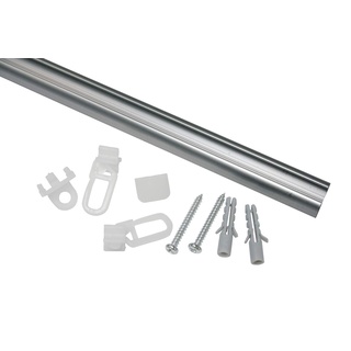 GARDINIA Aluminium-Schiene 13 mm, 1-läufige Vorhangschiene, Gardinenstange, Inkl. Zubehör, 150 cm, Aluminium
