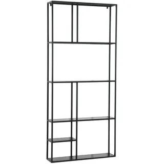[en.casa] Wandregal Jämijärvi 80 x 18 x 180 cm Schwarz