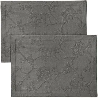 Erwin Müller Platzset Tischset "Arnsberg" 2er-Pack, bügelleicht Uni grau