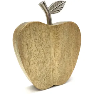 DARO DEKO Holz Apfel stehend 16 x 20cm Natur braun